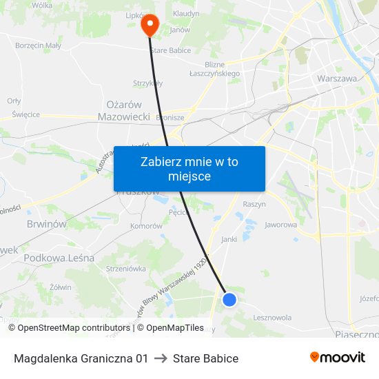Magdalenka Graniczna 01 to Stare Babice map