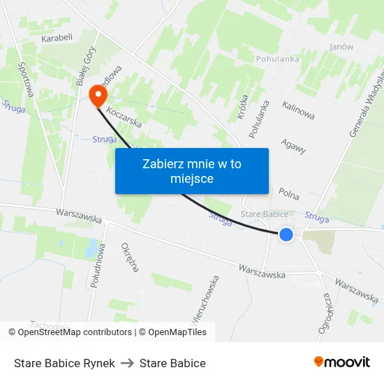 Stare Babice Rynek to Stare Babice map