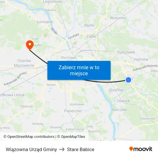 Wiązowna Urząd Gminy to Stare Babice map