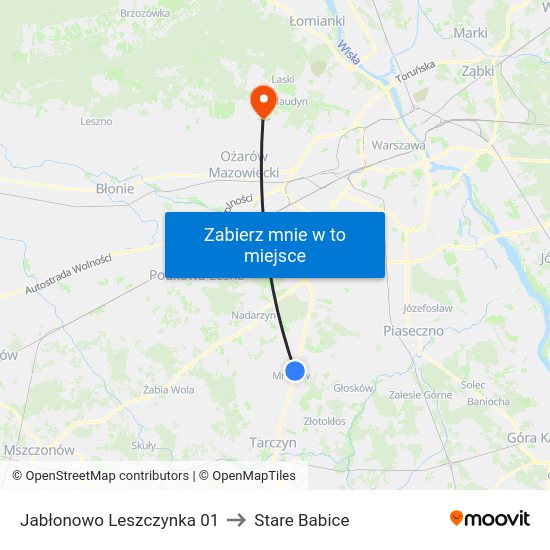 Jabłonowo Leszczynka 01 to Stare Babice map