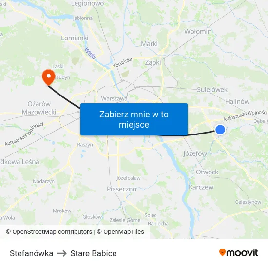 Stefanówka to Stare Babice map