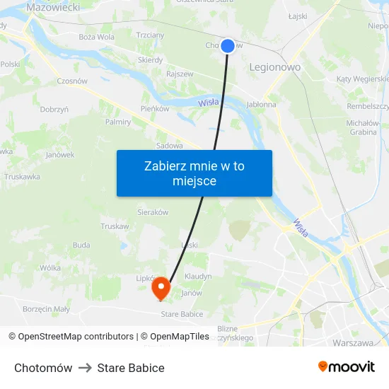 Chotomów to Stare Babice map