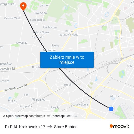 P+R Al. Krakowska 17 to Stare Babice map