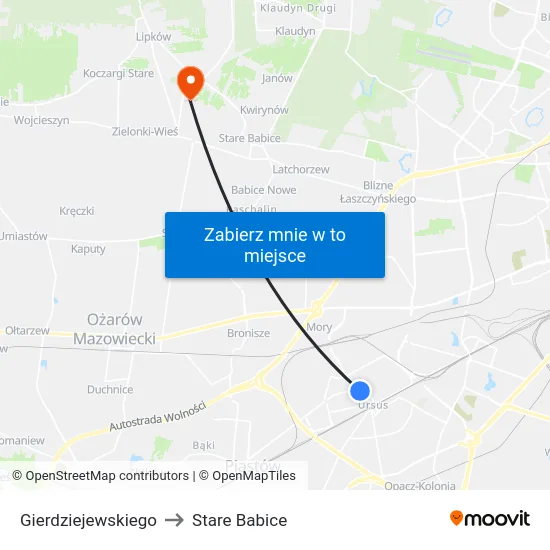 Gierdziejewskiego to Stare Babice map