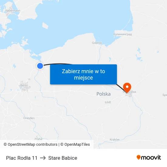 Plac Rodła 11 to Stare Babice map