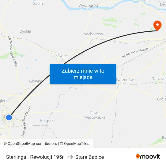 Sterlinga - Rewolucji 195r. to Stare Babice map