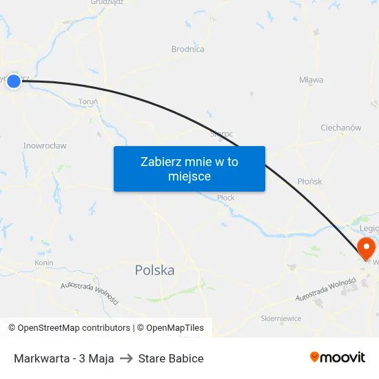 Markwarta - 3 Maja to Stare Babice map