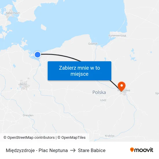 Międzyzdroje - Plac Neptuna to Stare Babice map