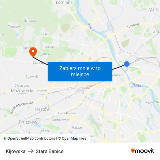 Kijowska to Stare Babice map