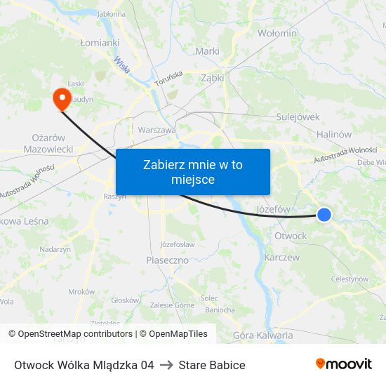 Otwock Wólka Mlądzka 04 to Stare Babice map