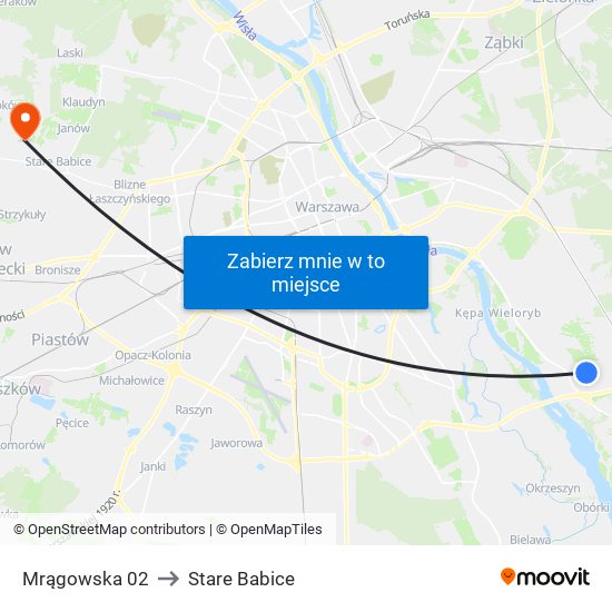 Mrągowska 02 to Stare Babice map