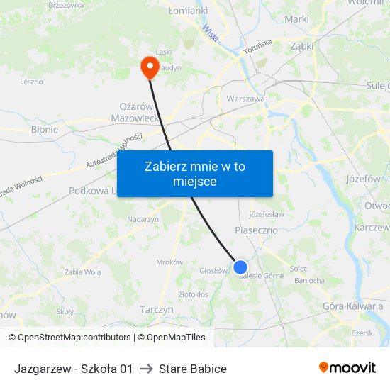 Jazgarzew - Szkoła 01 to Stare Babice map