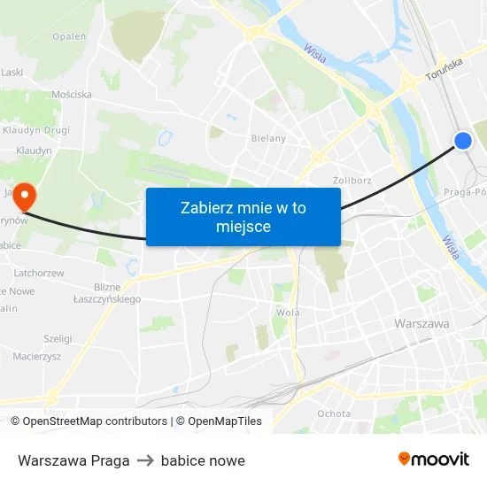 Warszawa Praga to babice nowe map