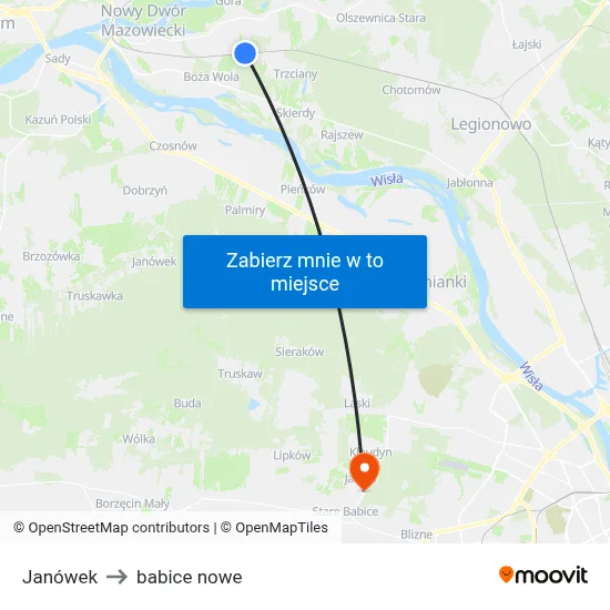 Janówek to babice nowe map