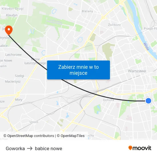 Goworka to babice nowe map