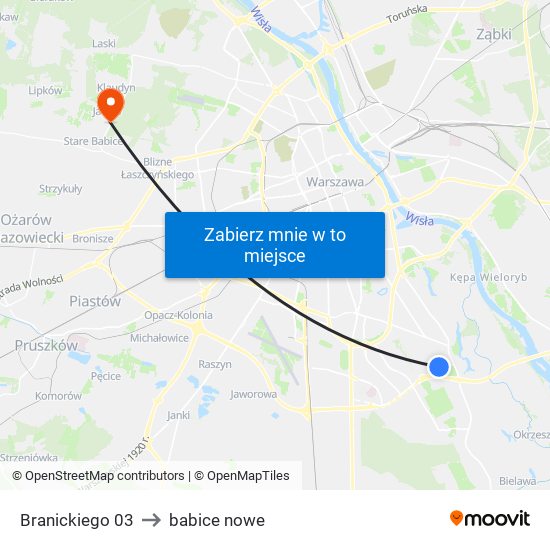 Miasteczko Wilanów to babice nowe map