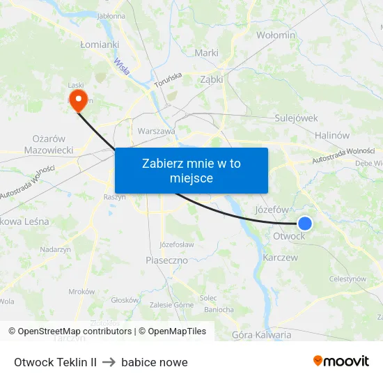 Otwock Teklin II to babice nowe map