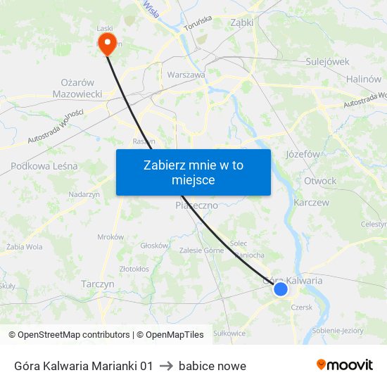 Góra Kalwaria Marianki 01 to babice nowe map