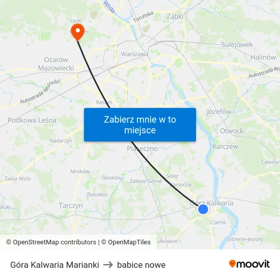 Góra Kalwaria Marianki to babice nowe map