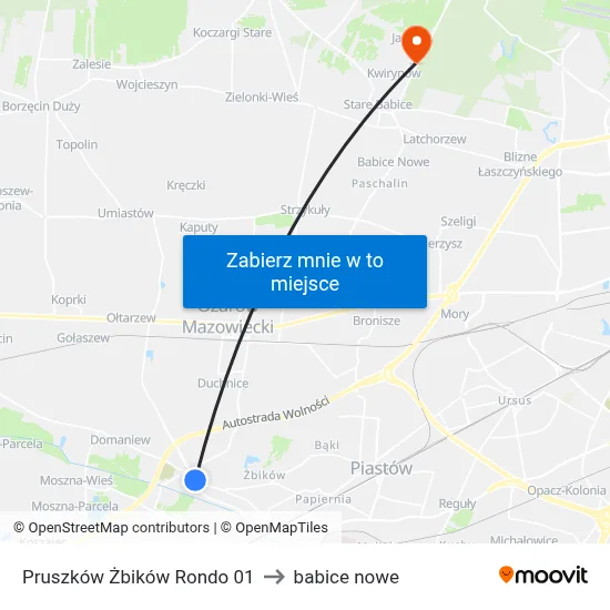 Pruszków Żbików Rondo 01 to babice nowe map