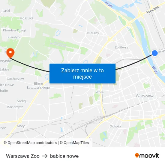 Warszawa Zoo to babice nowe map