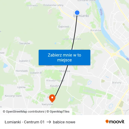 Łomianki - Centrum 01 to babice nowe map