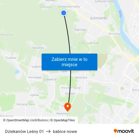 Dziekanów Leśny 01 to babice nowe map