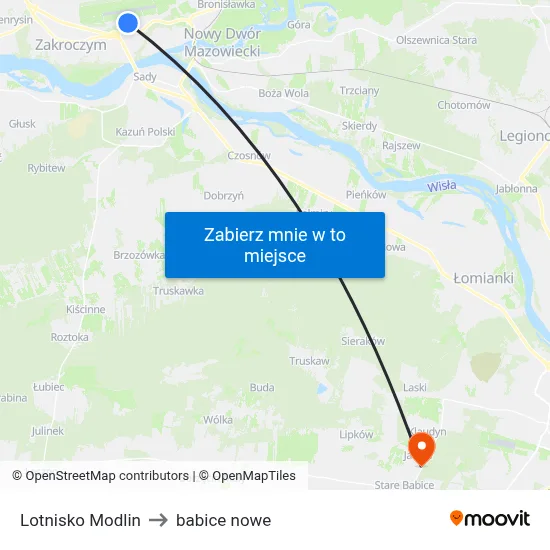 Lotnisko Modlin to babice nowe map