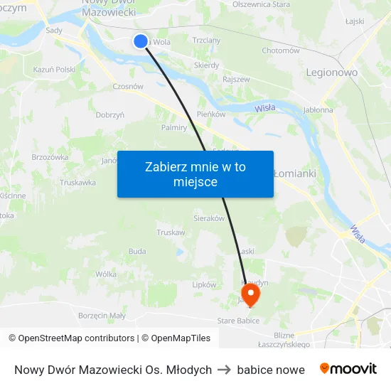 Nowy Dwór Mazowiecki Os. Młodych to babice nowe map