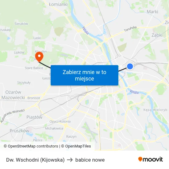 Dw. Wschodni (Kijowska) to babice nowe map