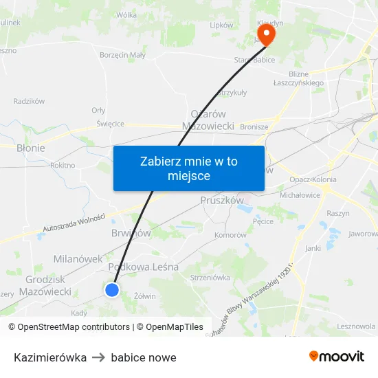 Kazimierówka to babice nowe map
