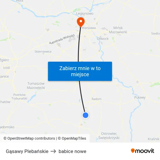 Gąsawy Plebańskie to babice nowe map