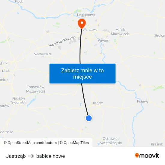 Jastrząb to babice nowe map