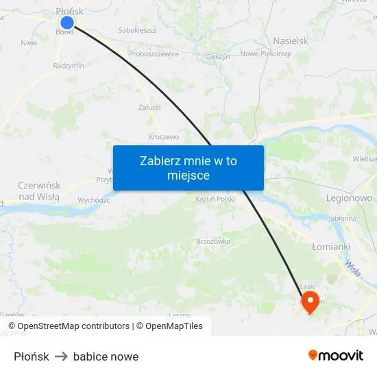 Płońsk to babice nowe map