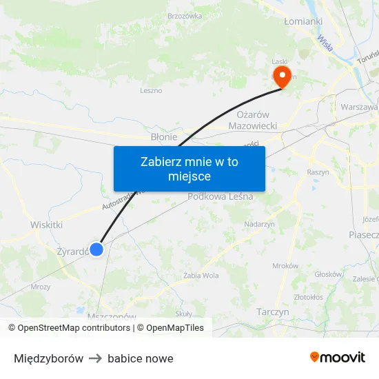 Międzyborów to babice nowe map
