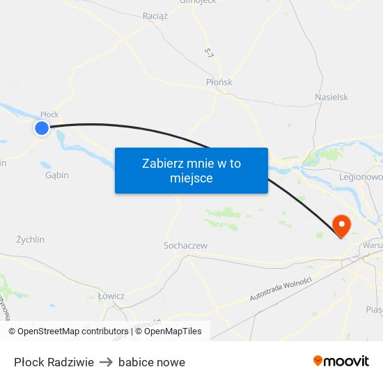 Płock Radziwie to babice nowe map