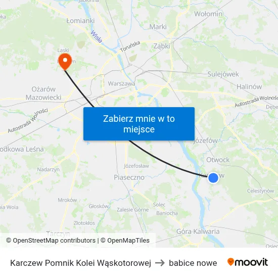 Karczew Pomnik Kolei Wąskotorowej to babice nowe map