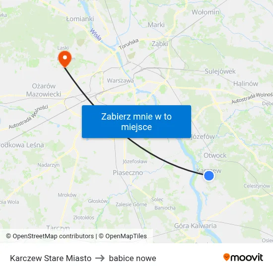 Karczew Stare Miasto to babice nowe map