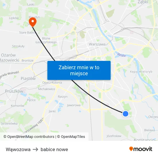 Wąwozowa to babice nowe map