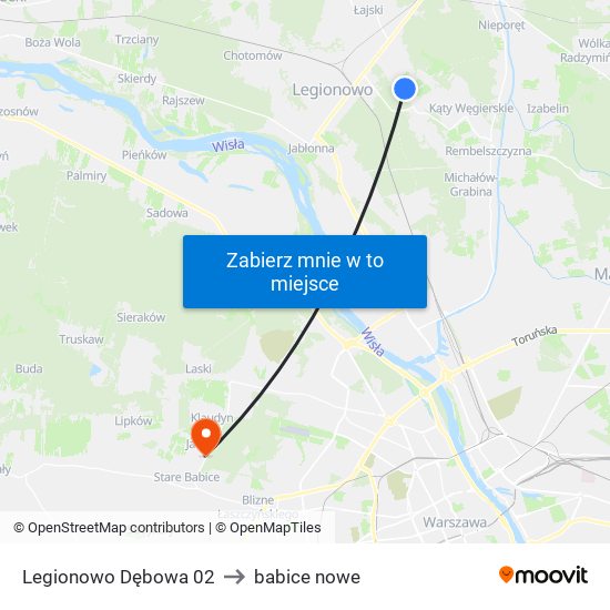 Legionowo Dębowa 02 to babice nowe map