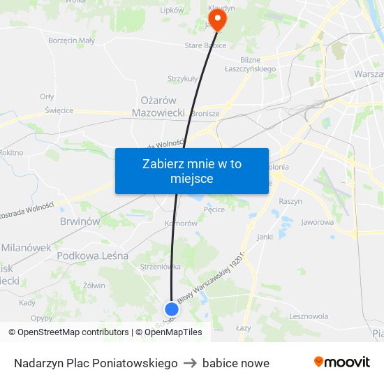 Nadarzyn Plac Poniatowskiego to babice nowe map