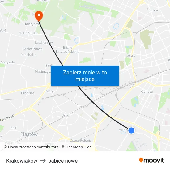 Krakowiaków to babice nowe map