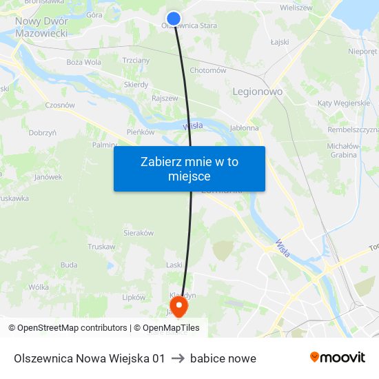 Olszewnica Nowa Wiejska 01 to babice nowe map