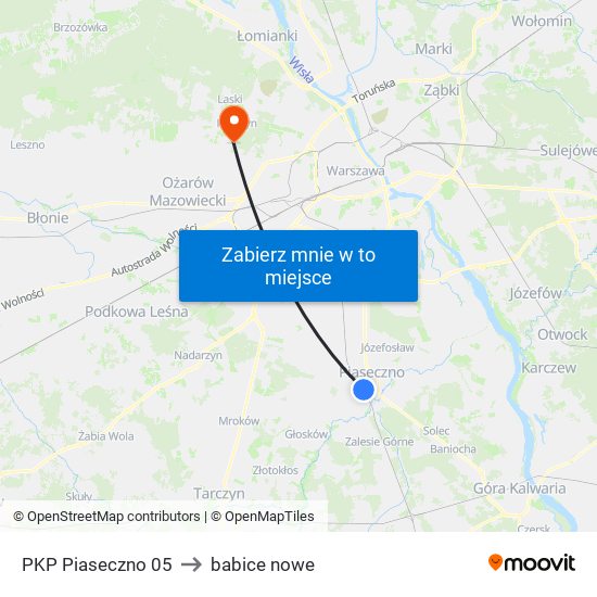 PKP Piaseczno 05 to babice nowe map