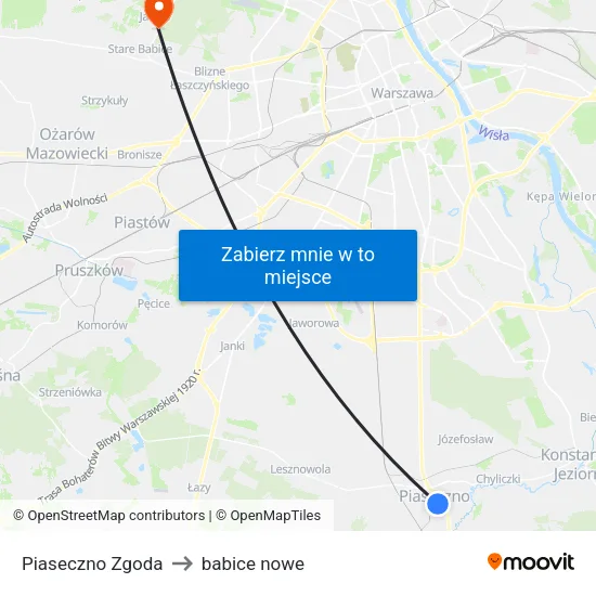 Piaseczno Zgoda to babice nowe map
