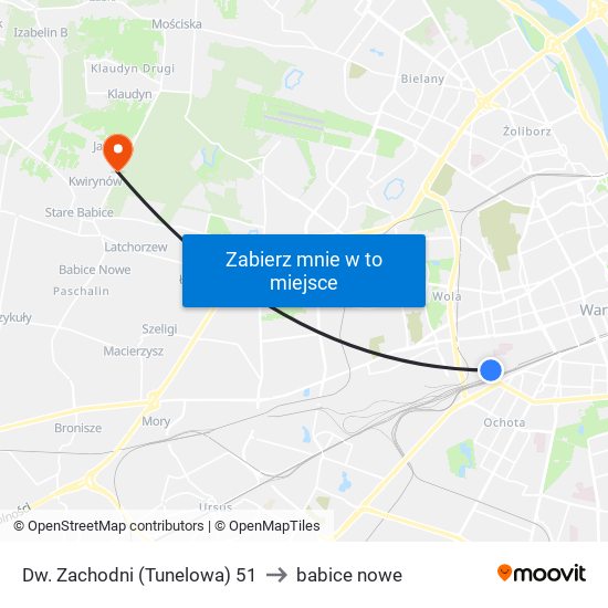 Dw. Zachodni (Tunelowa) 51 to babice nowe map