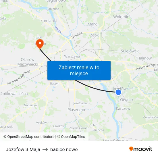 Józefów 3 Maja to babice nowe map