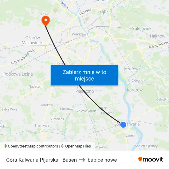 Góra Kalwaria Pijarska - Basen to babice nowe map