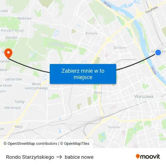 Rondo Starzyńskiego to babice nowe map