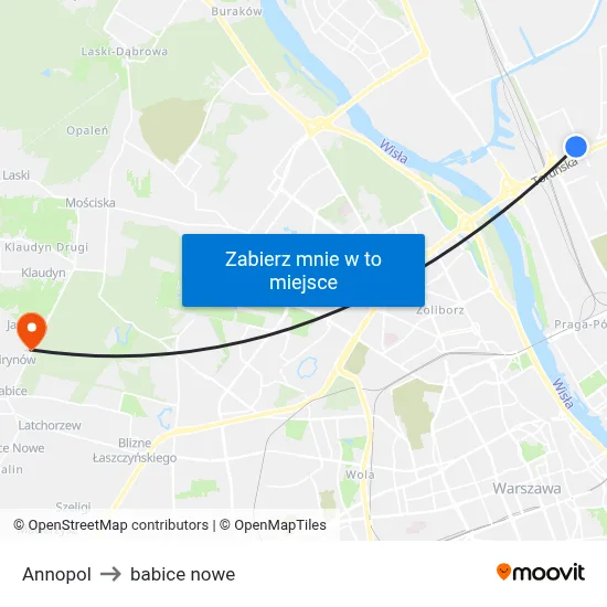 Annopol to babice nowe map